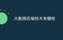 大数据后端技术有哪些