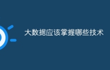 大数据应该掌握哪些技术