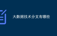 大数据技术分支有哪些