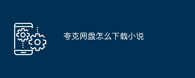 夸克网盘怎么下载小说-手机软件-