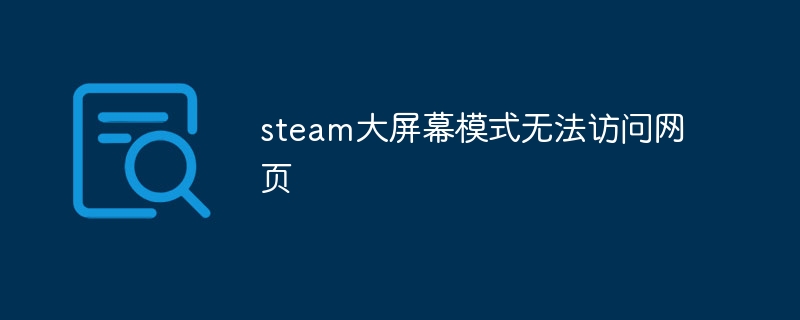 steam大屏幕模式无法访问网页