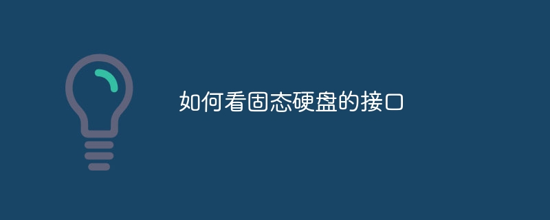 如何看固态硬盘的接口