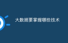 大数据要掌握哪些技术