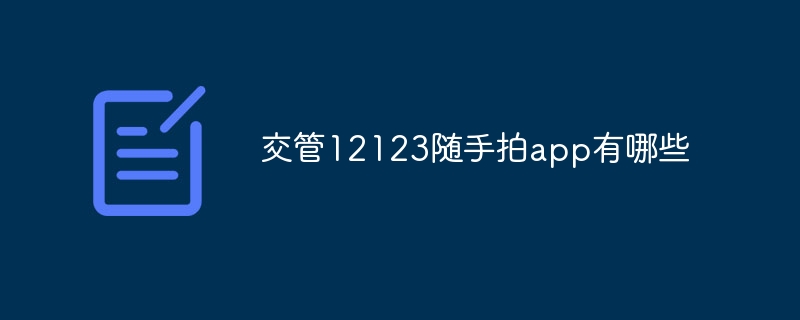 交管12123随手拍app有哪些