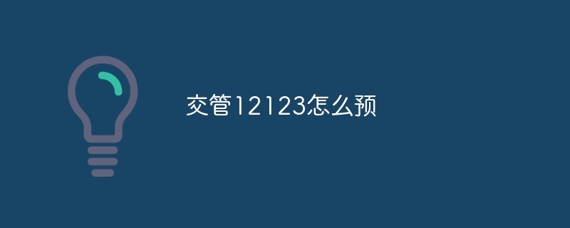 交管12123怎么預