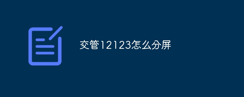 交管12123怎么分屏 - 小浪云數據