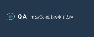 怎么把小红书的水印去掉