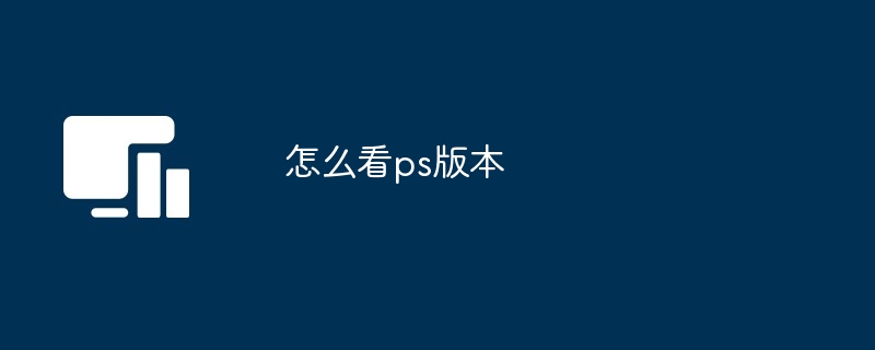 怎么看ps版本