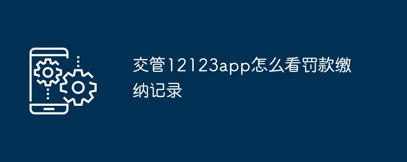 交管12123app怎么看罚款缴纳记录
