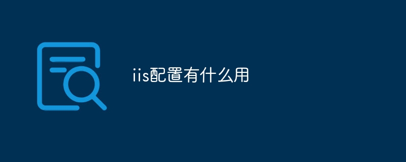 iis配置有什么用-小浪学习网
