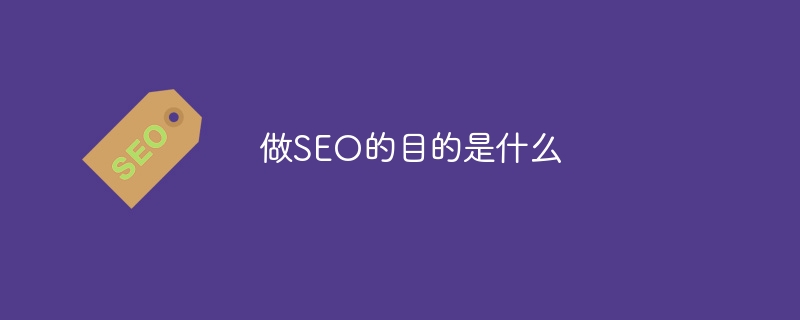 做SEO的目的是什么 - 小浪云數(shù)據(jù)