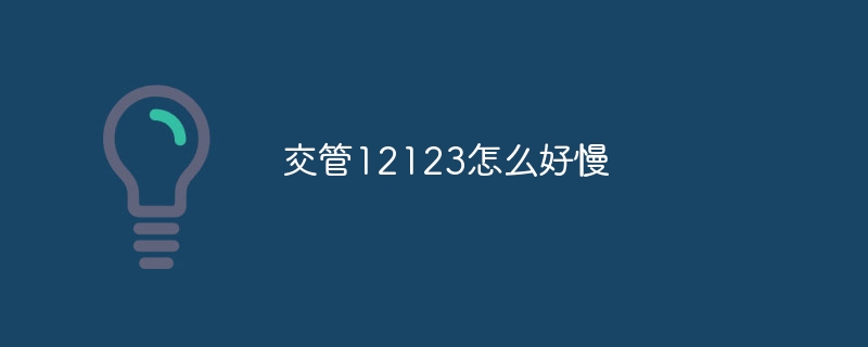 交管12123怎么好慢