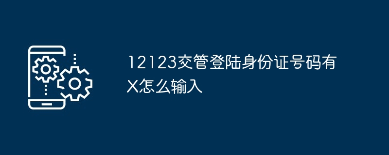 12123交管登陆身份证号码有X怎么输入