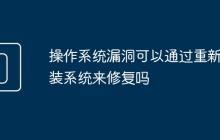 操作系统漏洞可以通过重新安装系统来修复吗