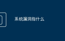 系统漏洞指什么