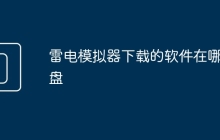 雷电模拟器下载的软件在哪个盘