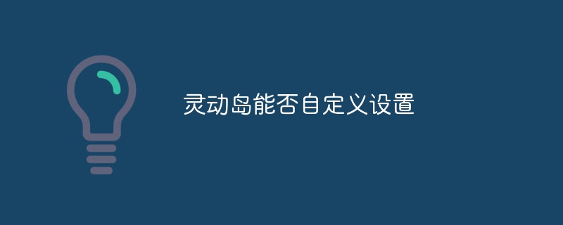 灵动岛能否自定义设置 - 小浪云数据