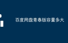 百度网盘青春版容量多大