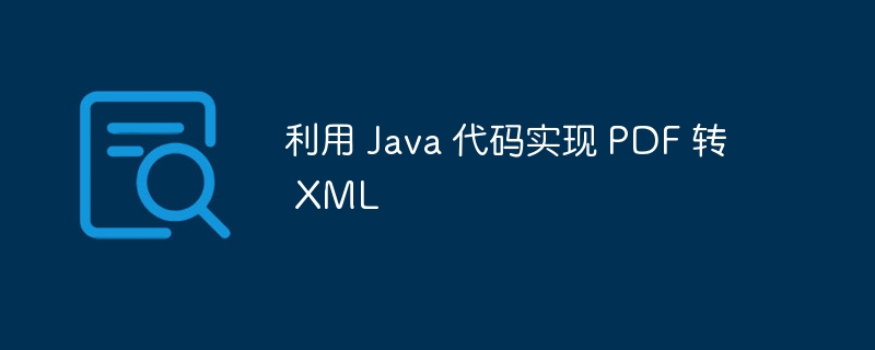 利用 Java 代码实现 PDF 转 XML - 小浪资源网