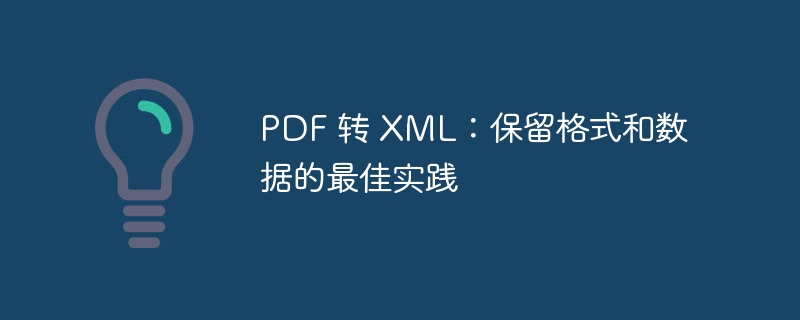 PDF 转 XML：保留格式和数据的最佳实践