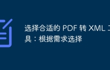 选择合适的 PDF 转 XML 工具：根据需求选择