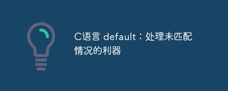 C语言 default：处理未匹配情况的利器