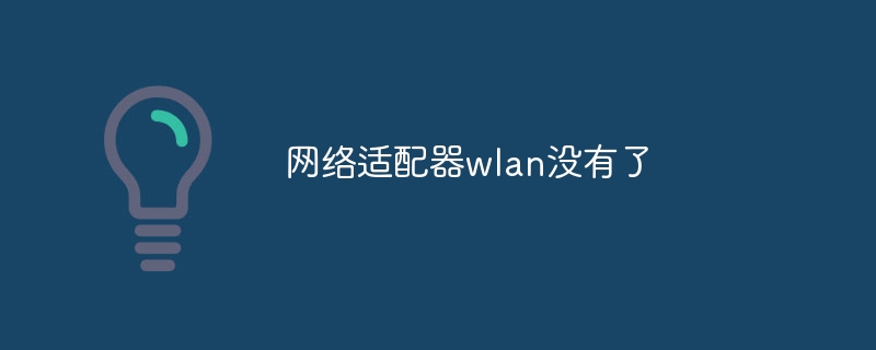 網絡適配器wlan沒有了