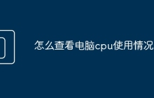 怎么查看电脑cpu使用情况