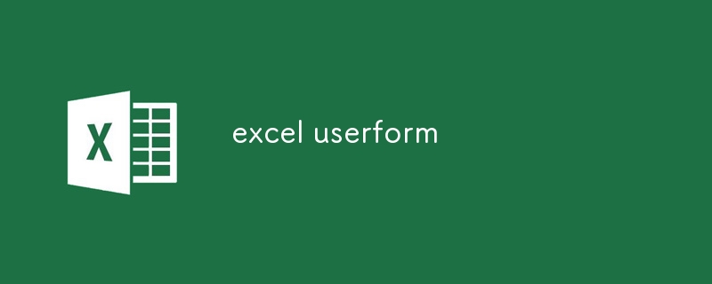 Excel 用户表单