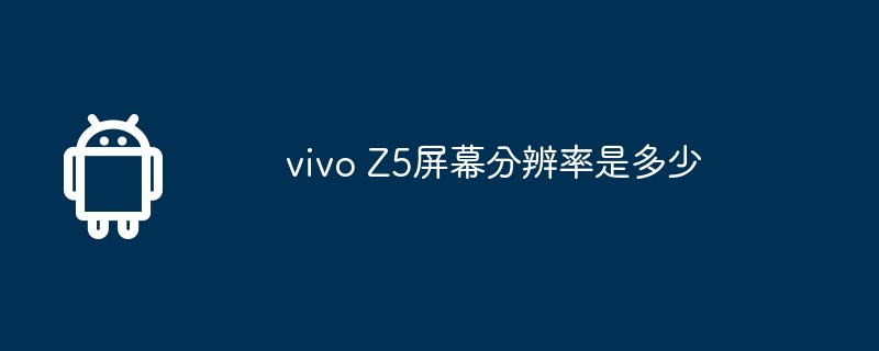vivo Z5屏幕分辨率是多少