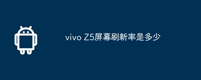 vivo Z5屏幕刷新率是多少