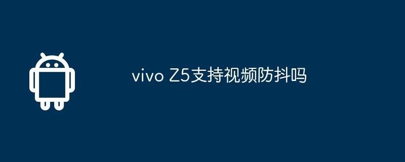 vivo Z5支持视频防抖吗