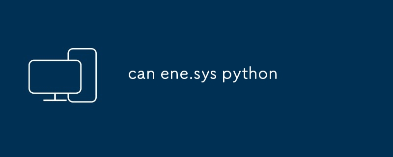 Pythonでene.sysを実行できます