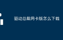 驱动总裁网卡版怎么下载