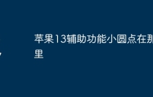 苹果13辅助功能小圆点在那里