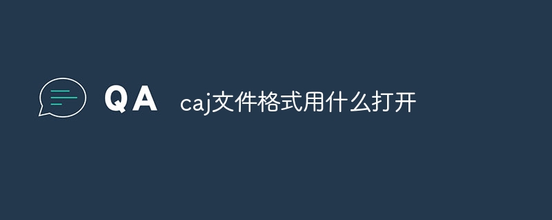 caj文件格式用什么打开