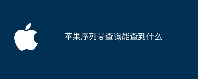 苹果序列号查询能查到什么