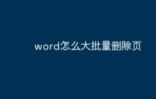 word怎么大批量删除页