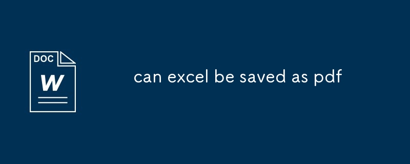 can excel be saved as pdf