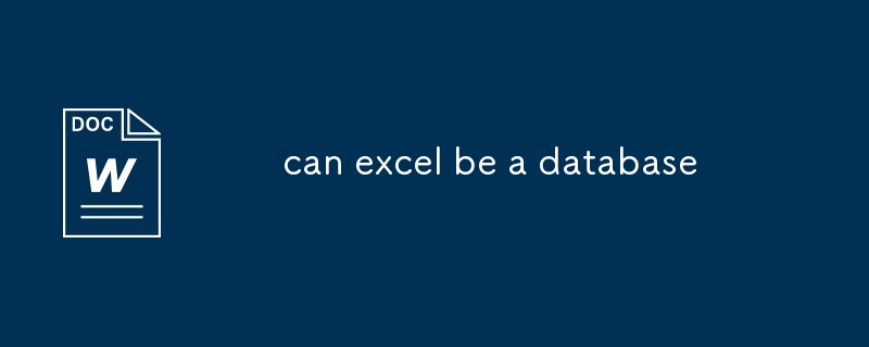 can excel be a database