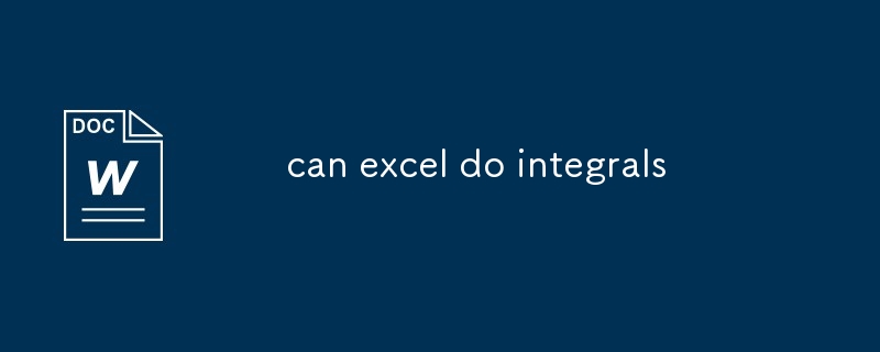 can excel do integrals