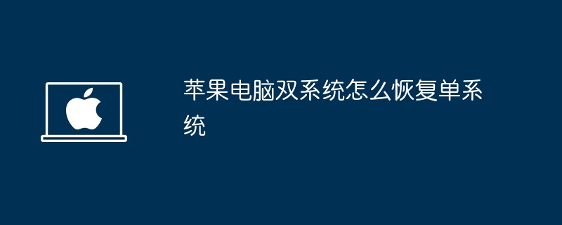 苹果电脑双系统怎么恢复单系统