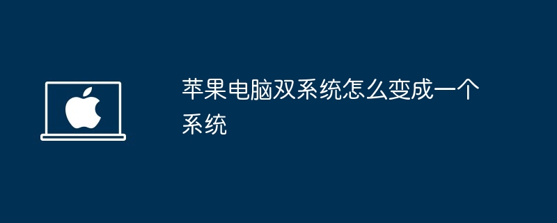 苹果电脑双系统怎么变成一个系统 - 小浪资源网