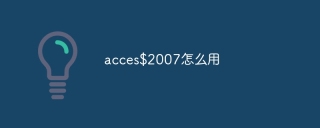acces$2007怎么用