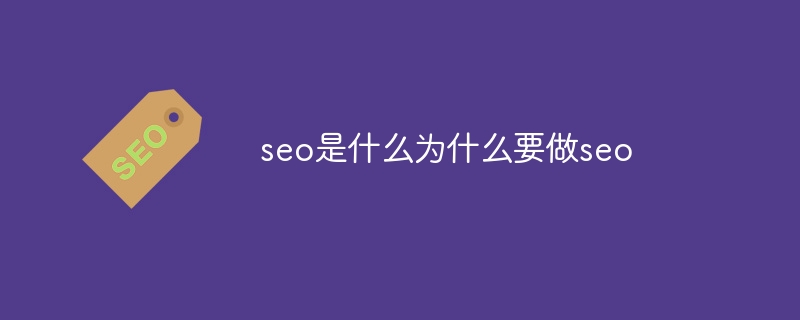 seo是什么為什么要做seo