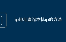 ip地址查询本机ip的方法