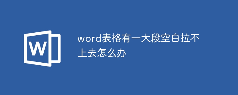 word表格有一大段空白拉不上去怎么办