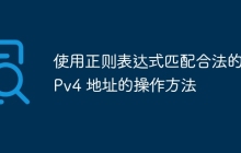 使用正则表达式匹配合法的 IPv4 地址的操作方法