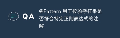 @Pattern Annotation for verifying whether a string complies with a specific regular expression