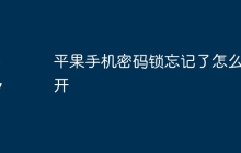 平果手机密码锁忘记了怎么解开